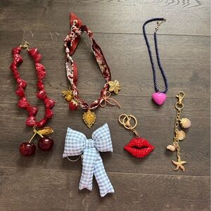 Bag charms and necklaces